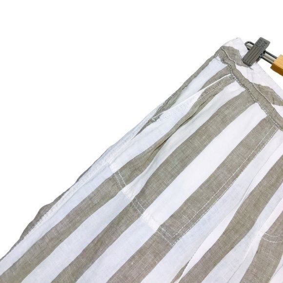 CASLON 100% Linen Lightweight Boho Relaxed Fit Striped Drawstring Pants Size S - Picture 3 of 8